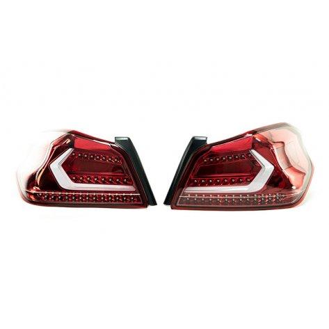 SUBISPEED EVOLUTION TAIL LIGHTS BY OLM - 2015+ WRX / STI (A.70032.1)-olmA.70032.1-R-A.70032.1-R-Tail Lights-OLM-Red Base-Clear Lens-White LED Bar-JDMuscle