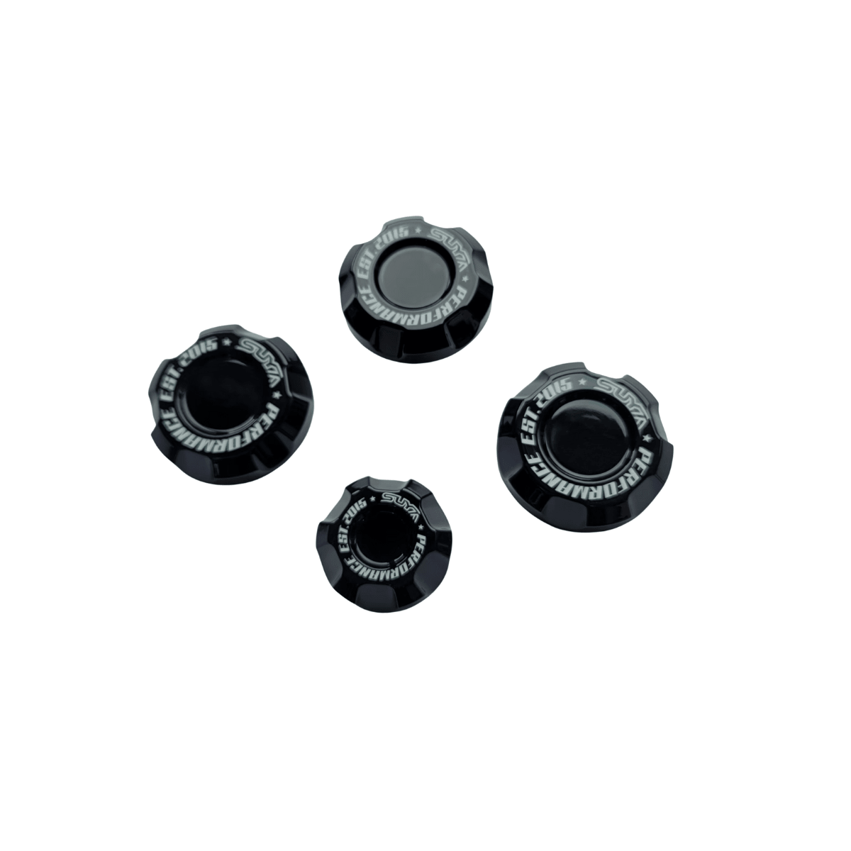 Suya Performance Billet Aluminum Engine Bay Caps 4PC Set [All Subaru Models] - JDMuscleDress Up KitsSUYA-ENG-SUB-BKBlack