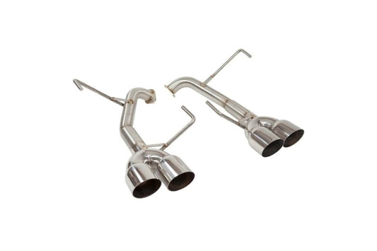 Nameless Performance 22-24 WRX Quad Exit Muffler Delete, Polished 3.5" Staggered Single Wall Slash Cut Tips | RSPD113