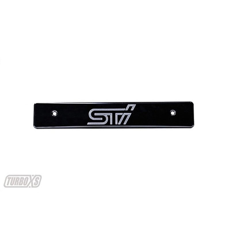 Turbo XS 08-14 WRX/STi Billet Aluminum License Plate Delete Black Machined STi Logo - JDMuscleLicense Plate Holders and Deletes053176487885