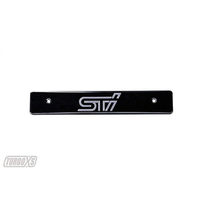 Turbo XS 08-14 WRX/STi Billet Aluminum License Plate Delete Black Machined STi Logo - JDMuscleLicense Plate Holders and Deletes053176487885