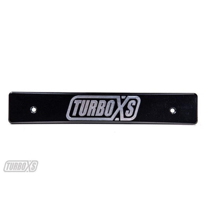 Turbo XS 08-14 WRX/STi Billet Aluminum License Plate Delete Black Machined TurboXS Logo | WS08-LPD-BLK-TXS - JDMuscleLicense Plate Holders and DeletesTXS-WS08-LPD-BLK-TXS