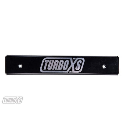 Turbo XS 08-14 WRX/STi Billet Aluminum License Plate Delete Black Machined TurboXS Logo | WS08-LPD-BLK-TXS - JDMuscleLicense Plate Holders and DeletesTXS-WS08-LPD-BLK-TXS