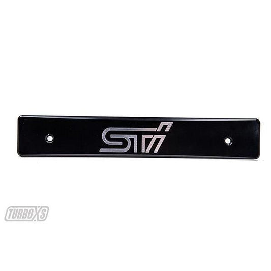 Turbo XS "STI" License Plate Delete Subaru WRX / STI 2015-2019 (WS15-LPD-BLK-STI)-txsWS15-LPD-BLK-STI-WS15-LPD-BLK-STI-License Plate Holders and Deletes-Turbo XS-JDMuscle