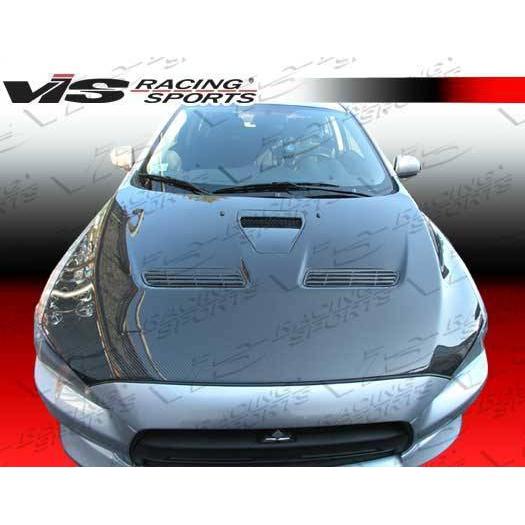 VIS Racing Carbon Fiber Hood OEM Style for Mitsubishi EVO 10 4DR 2008-2015 (08MTEV104DOE-010C)-vis08MTEV104DOE-010C-08MTEV104DOE-010C-Hoods-VIS Racing-JDMuscle