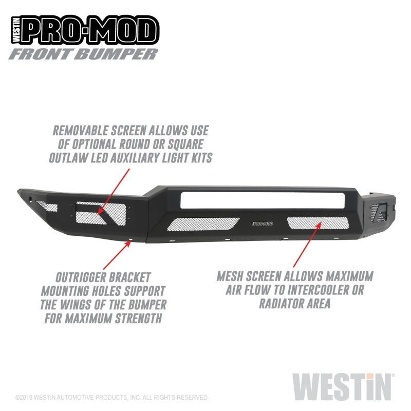 Westin Front Pro - Mod Bumper Toyota Tacoma 2016 - 21 | 58 - 41045 - JDMuscleBumperswes58-41045