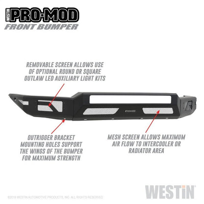 Westin Front Pro - Mod Bumper Toyota Tacoma 2016 - 21 | 58 - 41045 - JDMuscleBumperswes58-41045