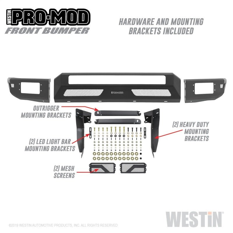 Westin Front Pro - Mod Bumper Toyota Tacoma 2016 - 21 | 58 - 41045 - JDMuscleBumperswes58-41045