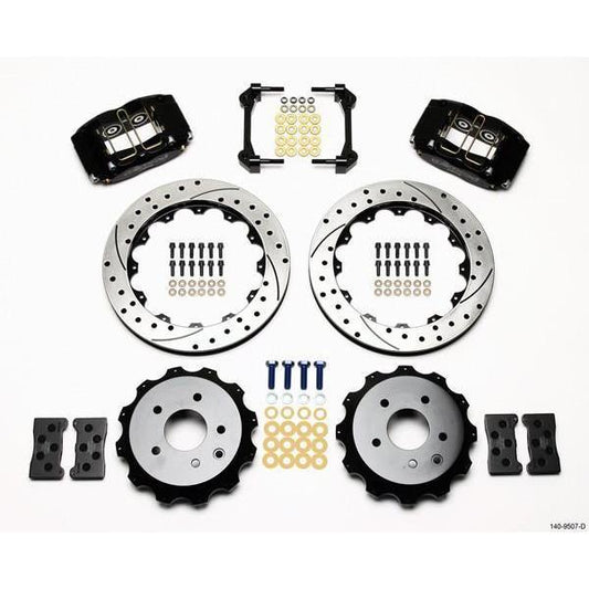 Wilwood Dynapro Radial Rear Black Slotted & Drilled Big Brake Brake Kit 2003-2007 Infiniti G35-140-9507-D-140-9507-D-Big Brake Kits-Wilwood-JDMuscle