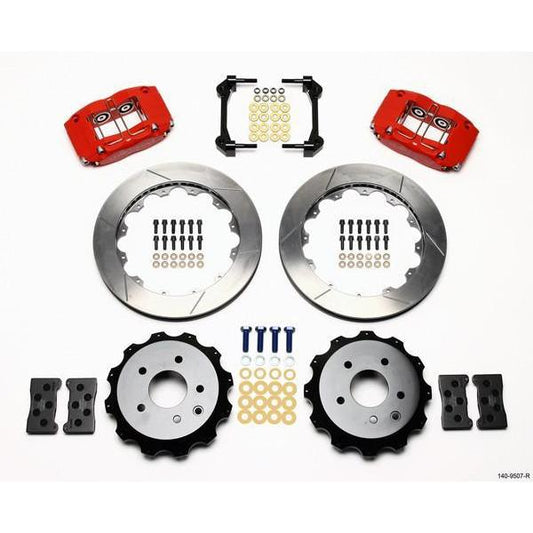 Wilwood Dynapro Radial Rear Red Slotted Big Brake Brake Kit 2003-2009 Nissan 350Z-140-9507-R-140-9507-R-Big Brake Kits-Wilwood-JDMuscle