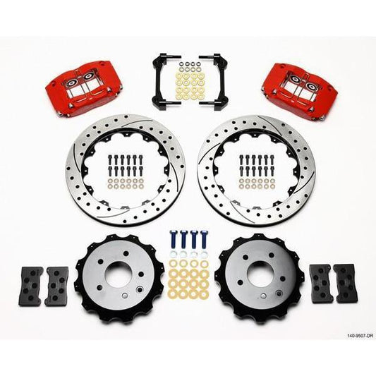 Wilwood Dynapro Radial Rear Red Slotted & Drilled Big Brake Brake Kit 2003-2007 Infiniti G35-140-9507-DR-140-9507-DR-Big Brake Kits-Wilwood-JDMuscle