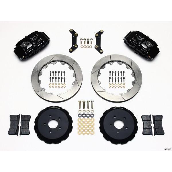 Wilwood SL6 Black Front Slotted Big Brake Kit 2004 Subaru STI w/ 17-in Wheels-140-7005-140-7005-Big Brake Kits-Wilwood-JDMuscle