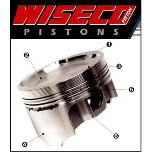 Wiseco Forged 2.3L Stroker Pistons | 1989-1992.5 6 Bolt DSM (K571M)-Engine Internals & Assemblies-Wiseco-JDMuscle