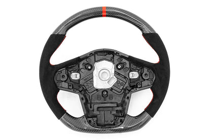 OLM CARBON PRO STEERING WHEEL CARBON FIBER AND ALCANTARA WITH RED STRIPE 2020-21 Toyota A90 Supra | OLMA.70223.1