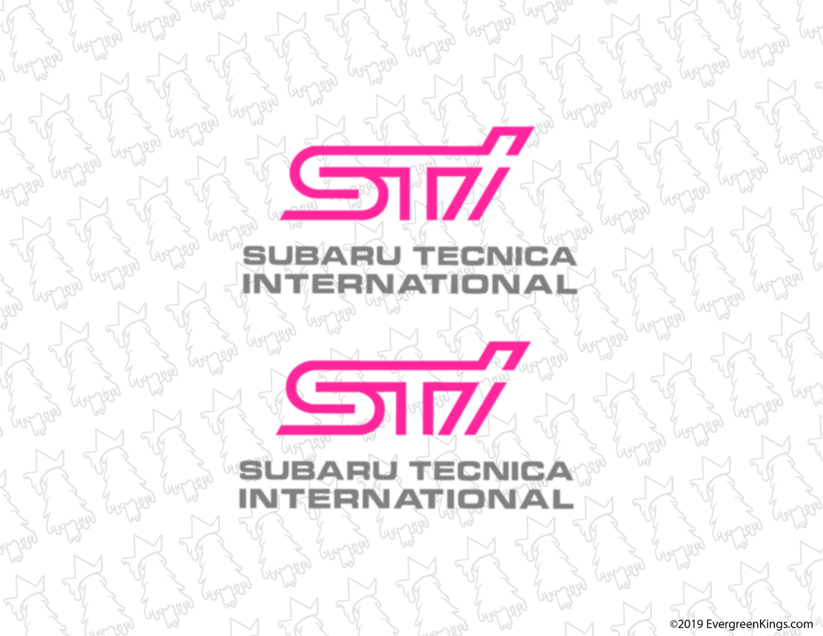 WRX STI Fog Light Cover Decals - Multiple Color Available - JDMuscleDecalsEGKSTIFOGCOV-1Pink STI + Silver