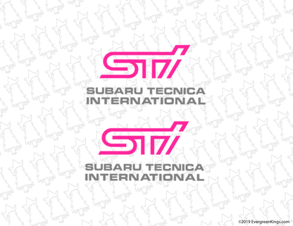 WRX STI Fog Light Cover Decals - Multiple Color Available - JDMuscleDecalsEGKSTIFOGCOV-1Pink STI + Silver