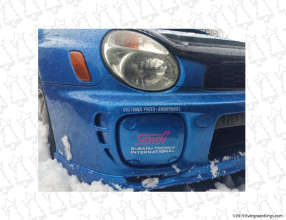WRX STI Fog Light Cover Decals - Multiple Color Available - JDMuscleDecalsEGKSTIFOGCOV-1Pink STI + Silver