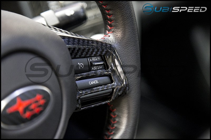 OLM S-LINE CARBON FIBER STEERING WHEEL COVERS FOR AT/CVT 2016-2018 Subaru WRX / STI | STR-WRX16-A-DCF